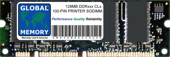 128MB DDR 266/333MHz 100-PIN SODIMM MEMORY RAM FOR PRINTERS (A0743429 , Q2626A , Q7718A , 13N1523)